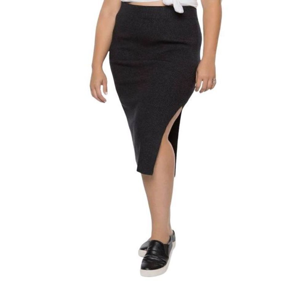 Black Tape Trendy Plus Size Midi Sweater Skirt Size 1X
